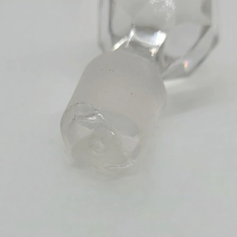 Vintage Clear Faceted Glass Decanter Stopper Replacement Diamond Top 2.75 inch
